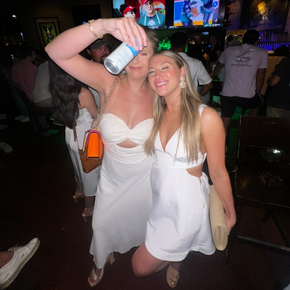 White linen midi cutout dress from Princess Polly